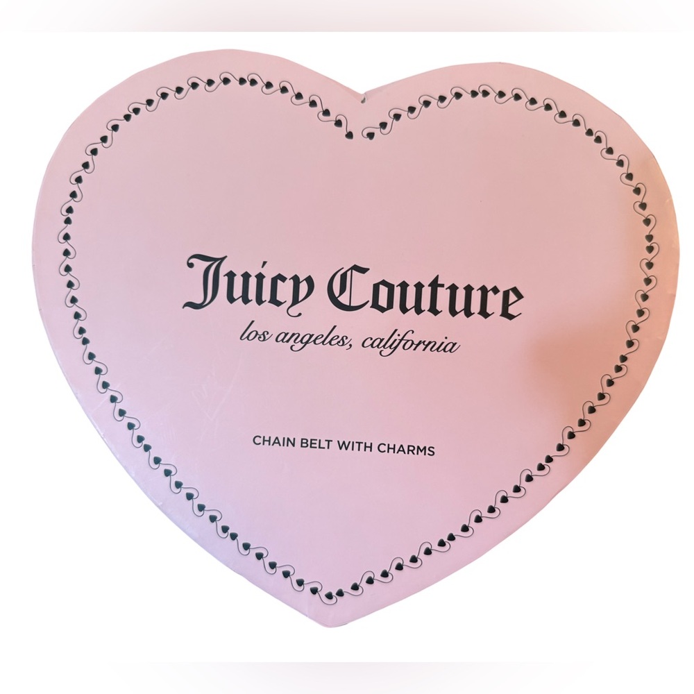 Juicy Couture Los Angeles NWT Sz M/L Gold Tone Chunky Chain Charm Metal Belt - Picture 2 of 6